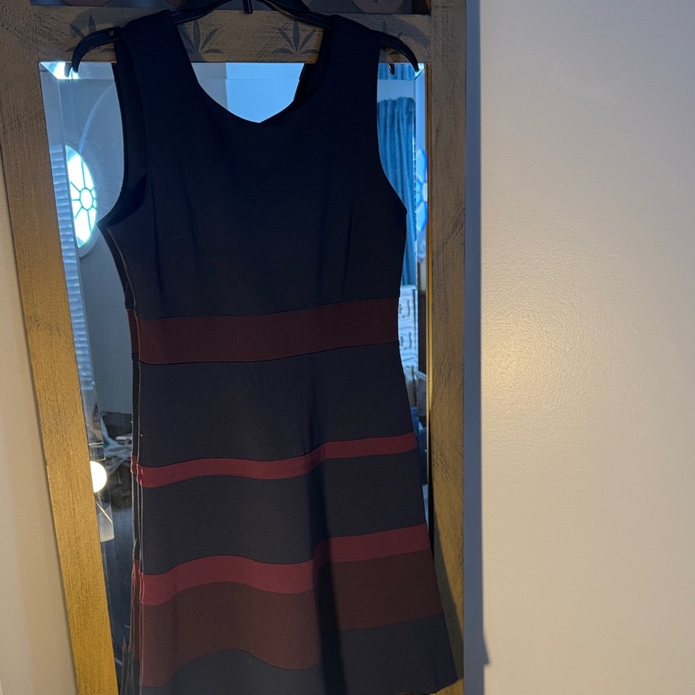 Tommy Hilfiger Black and Burgundy Mini Dress